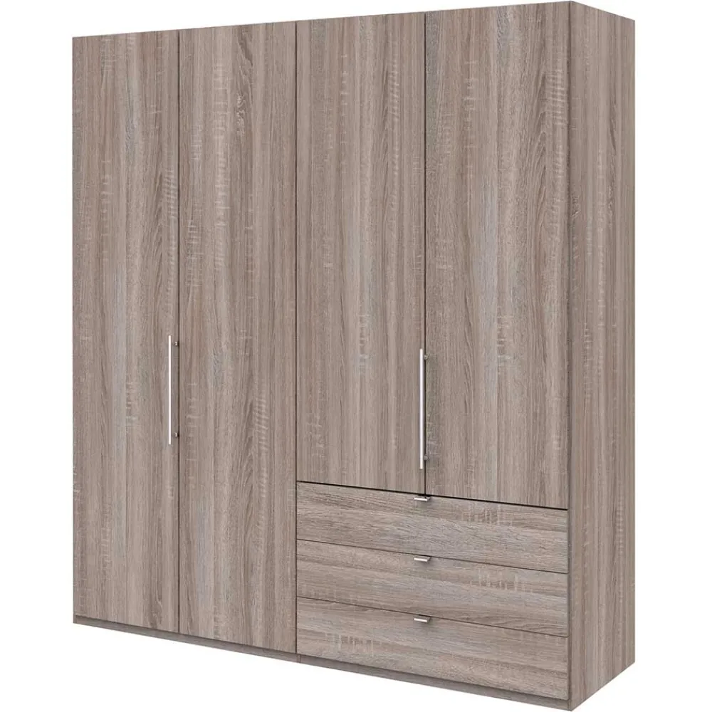 Wohnen Kleiderschränke|Schränke<200cm Schlafzimmerschrank mit Folierung Holzoptik - Crenba