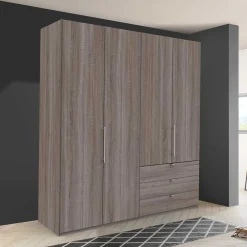 Wohnen Kleiderschränke|Schränke<200cm Schlafzimmerschrank mit Folierung Holzoptik - Crenba