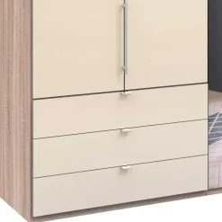 Wohnen Kleiderschränke|Schränke<300cm 3-türiger Falttürenschrank mit Spiegel - Rativian
