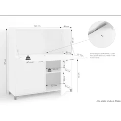 Wohnen Highboards<Computer Schrank in Weiß - Darpanos