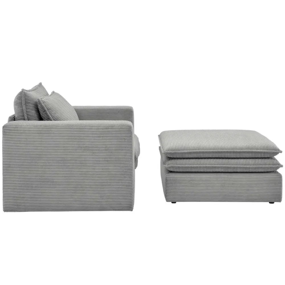 Wohnen Sessel<Cord Polstersessel mit Hocker Set - Tessina (zweiteilig)