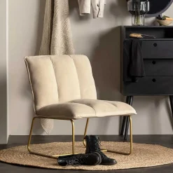 Wohnen Sessel<Cord Wohnzimmerstuhl in Beige - Velsamos