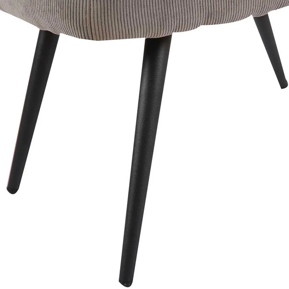 Wohnen Sessel<Cordsessel und Fußhocker in Grau - Zoryano (zweiteilig)