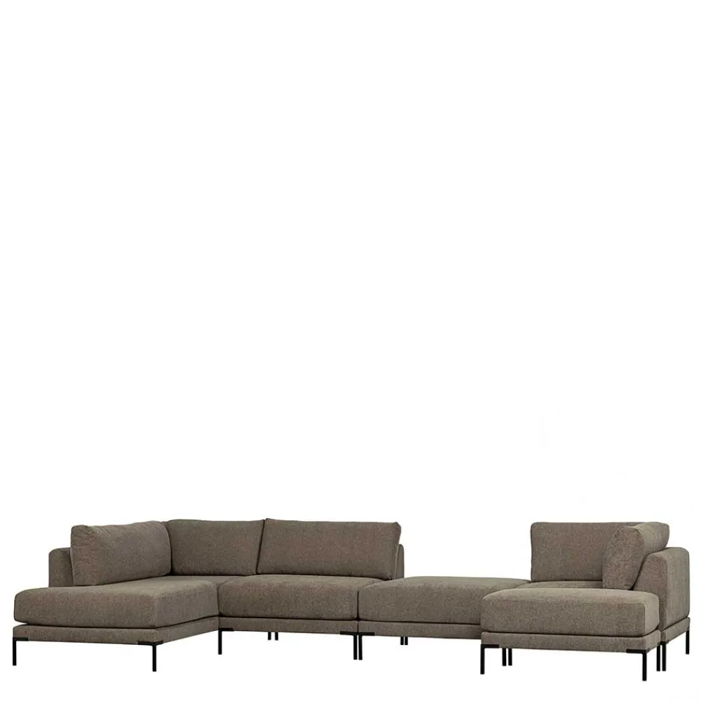Wohnen Sofas<Couch aus Modulen in Taupe Stoff - Birte