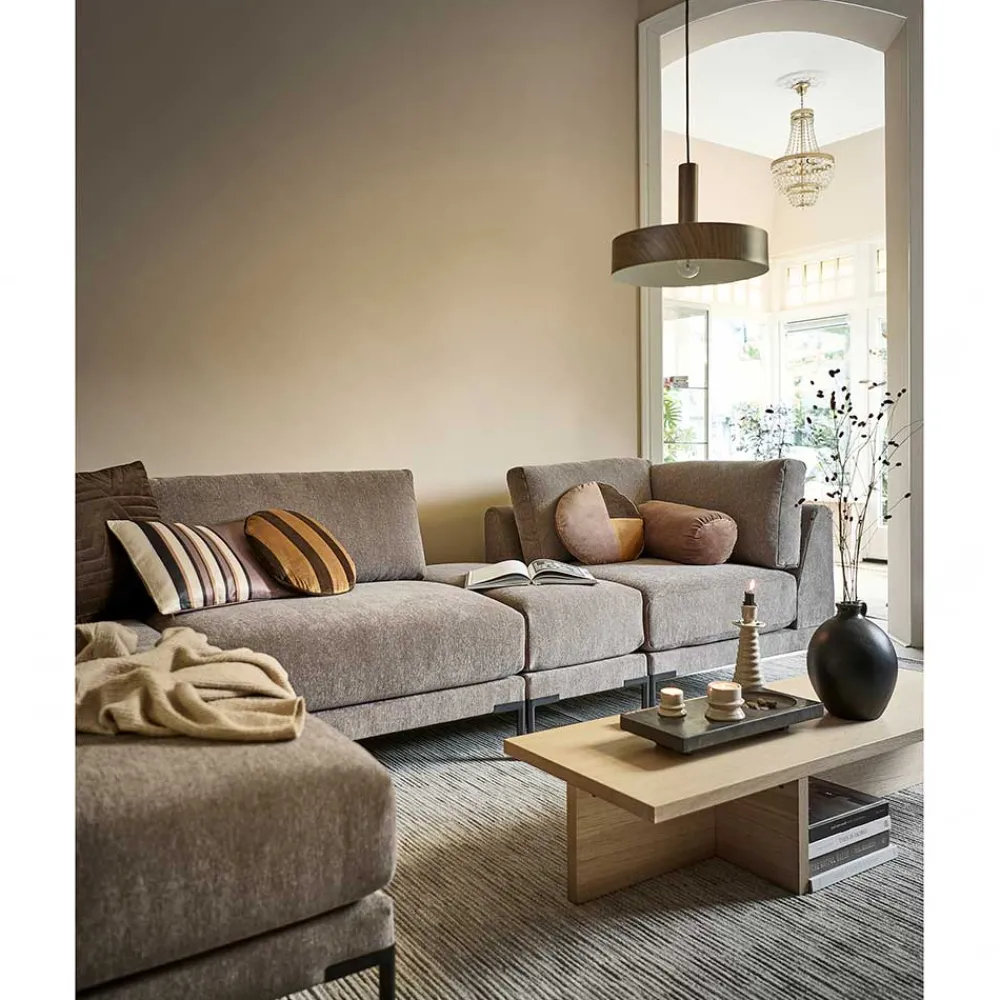 Wohnen Sofas<Couch aus Modulen in Taupe Stoff - Birte