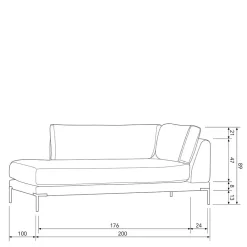 Wohnen Sofas<Couch Lounge Modul in Dunkelgrün - Arraggo