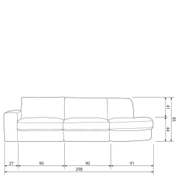 Wohnen Sofas<Couch mit Armlehne links in Rosa - Draschna