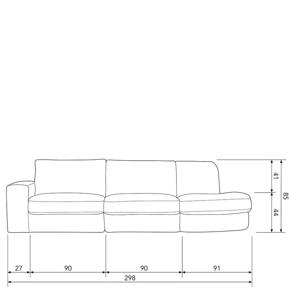 Wohnen Sofas<Couch mit Armlehne links in Rosa - Draschna