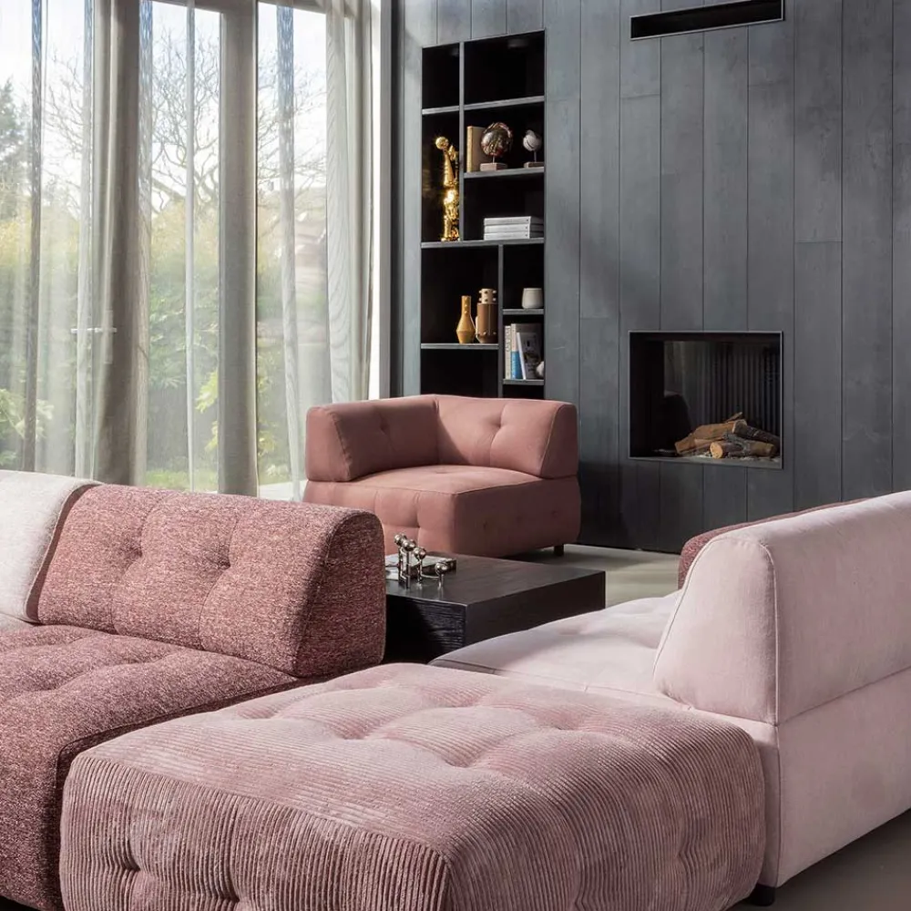 Wohnen Hocker<Couch Polsterhocker in Mauve Cord - Samorah