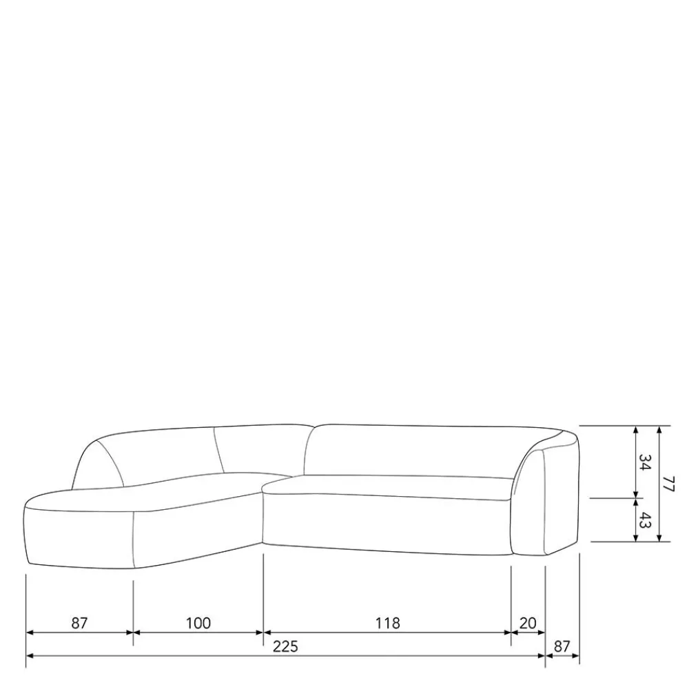 Wohnen Sofas<Couchecke in Creme Chenille - Moviess