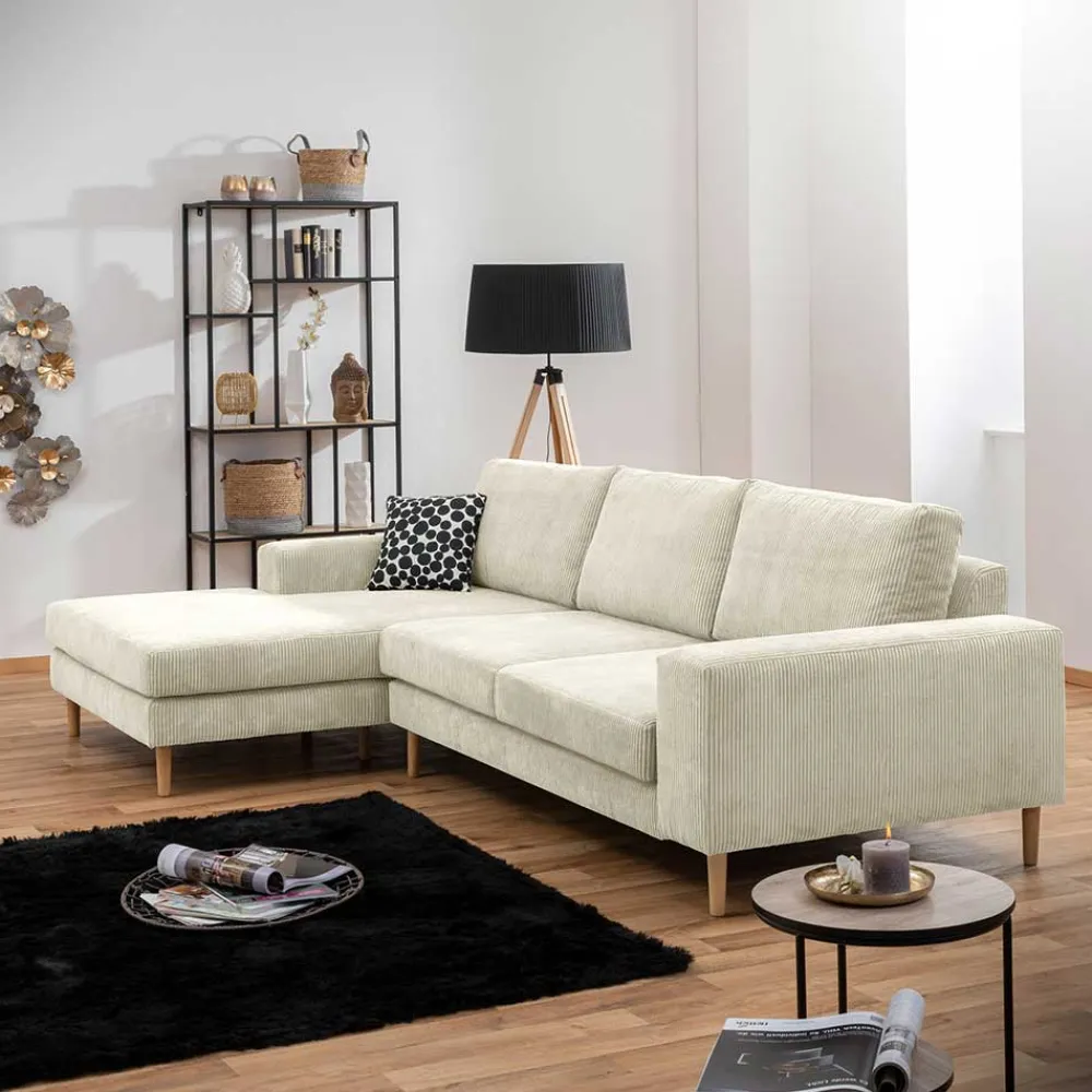 Wohnen Sofas<Couchecke in Cremeweiß Cordbezug - Zubella