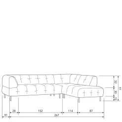 Wohnen Sofas<Couchecke in Graugrün Samt - Belinda