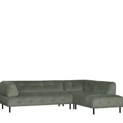 Wohnen Sofas<Couchecke in Graugrün Samt - Belinda