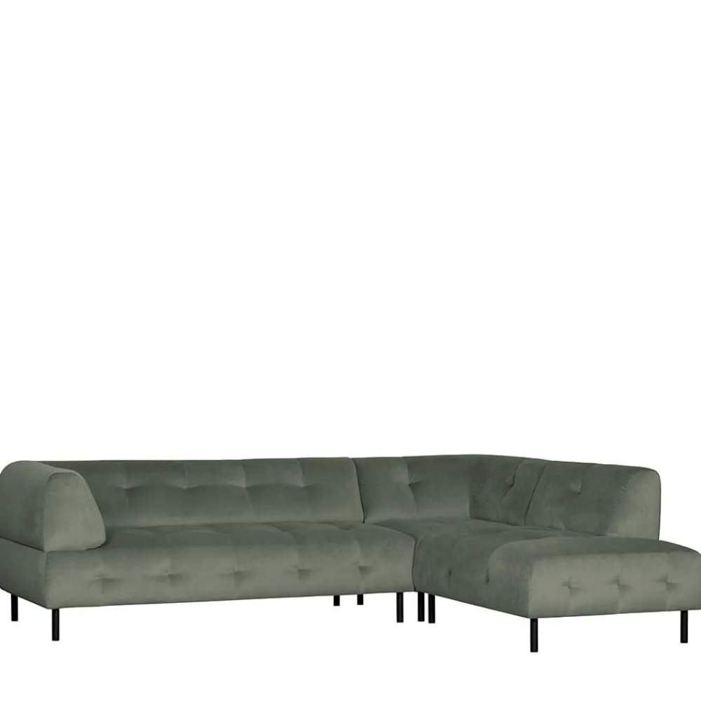 Wohnen Sofas<Couchecke in Graugrün Samt - Belinda