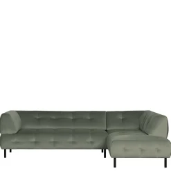 Wohnen Sofas<Couchecke in Graugrün Samt - Belinda