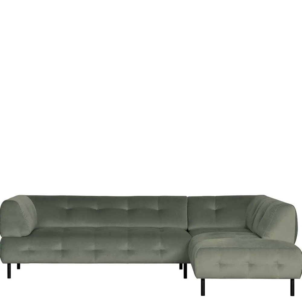 Wohnen Sofas<Couchecke in Graugrün Samt - Belinda