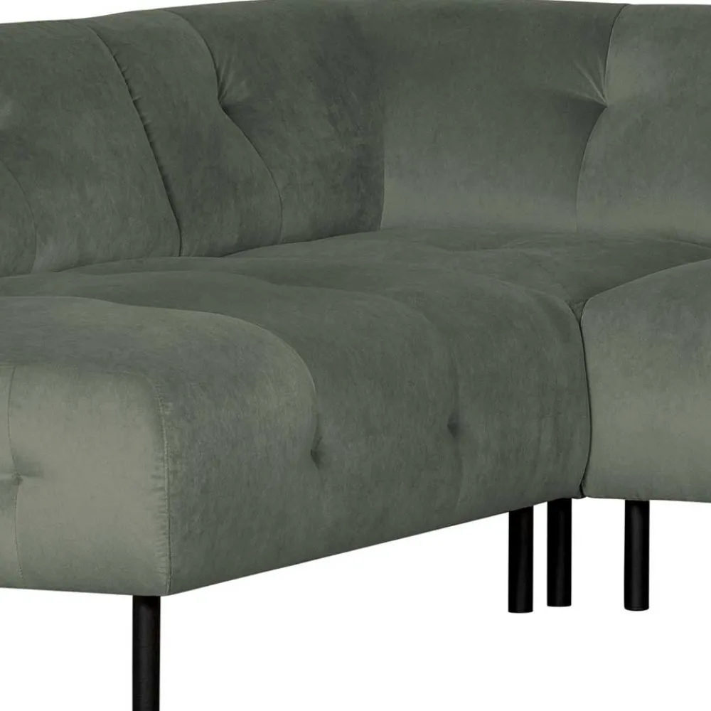 Wohnen Sofas<Couchecke in Graugrün Samt - Belinda