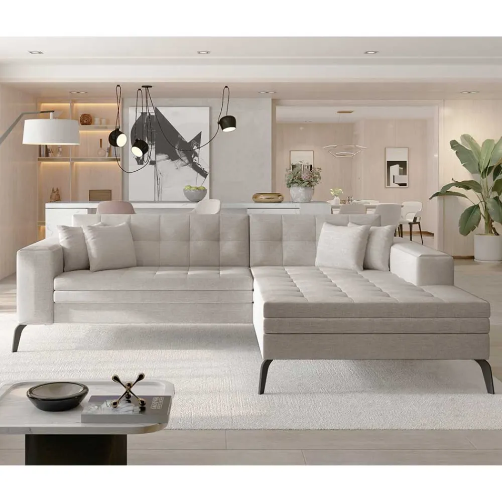 Wohnen Sofas<Couchecke mit Schlaffunktion in Beige - Celorma