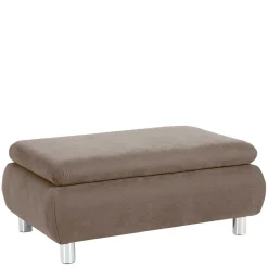 Wohnen Hocker<Couchhocker in Beigegrau mit Chrom - Hayley
