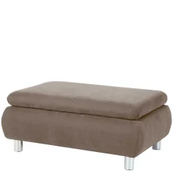 Wohnen Hocker<Couchhocker in Beigegrau mit Chrom - Hayley