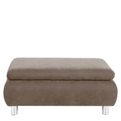 Wohnen Hocker<Couchhocker in Beigegrau mit Chrom - Hayley