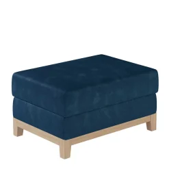 Wohnen Hocker<Couchhocker in Dunkelblau Velours - Tadeuz