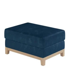 Wohnen Hocker<Couchhocker in Dunkelblau Velours - Tadeuz