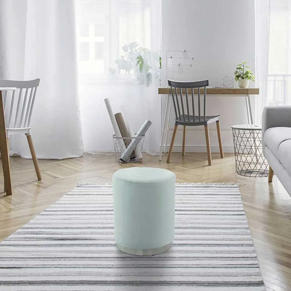 Wohnen Hocker<Couchhocker in Hellblau mit Silber - Lightning