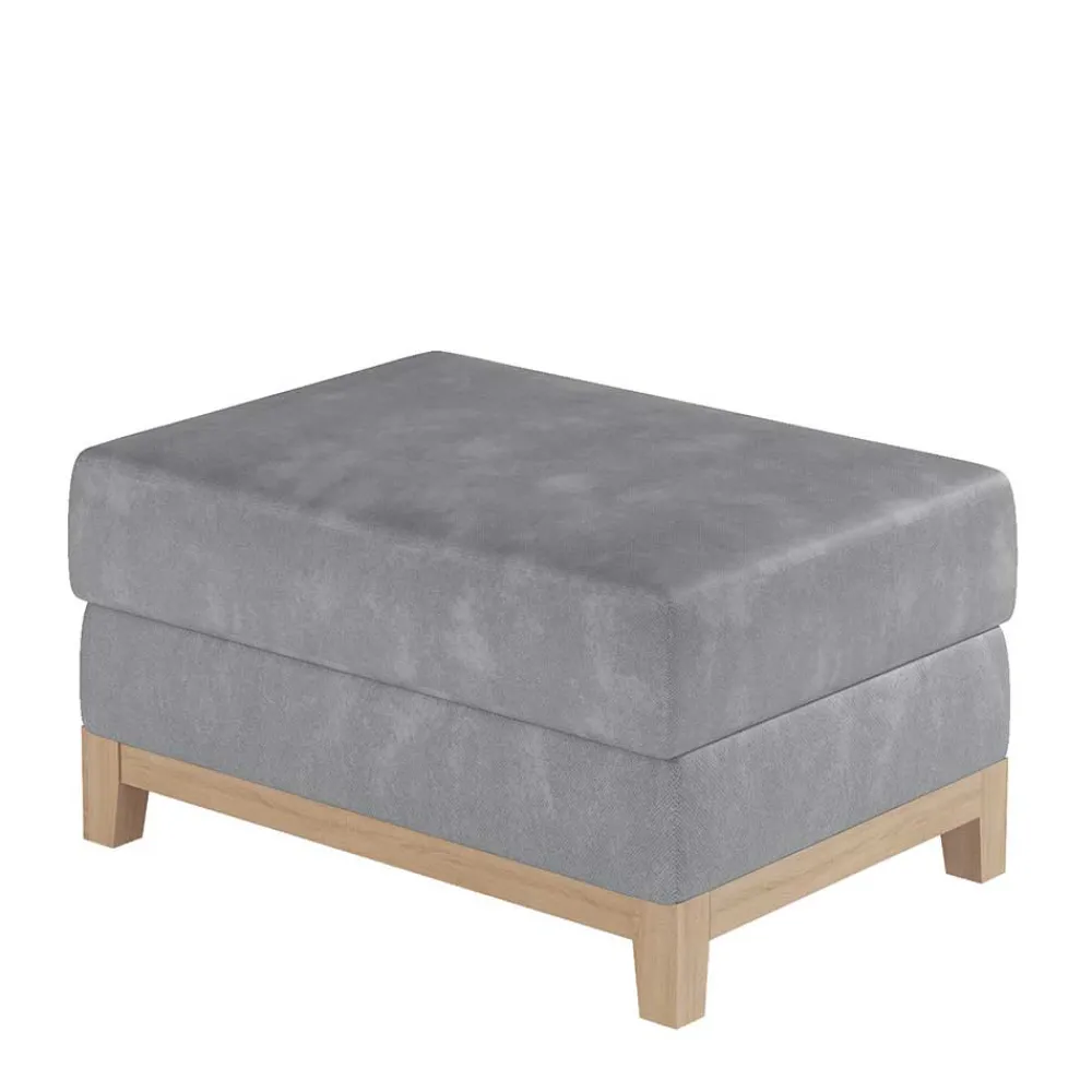 Wohnen Hocker<Couchhocker in Hellgrau Chenille - Uclavera