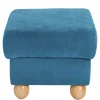 Wohnen Hocker<Couchhocker in Petrol Blau Velours - Lewis