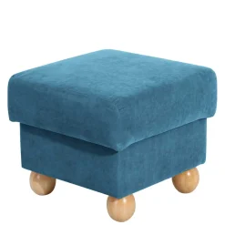 Wohnen Hocker<Couchhocker in Petrol Blau Velours - Lewis