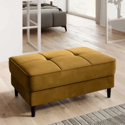 Wohnen Hocker<Couchhocker in Senfgelb mit Schwarz - Dortina