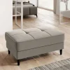 Wohnen Hocker<Couchhocker in Taupe mit Schwarz - Porticia