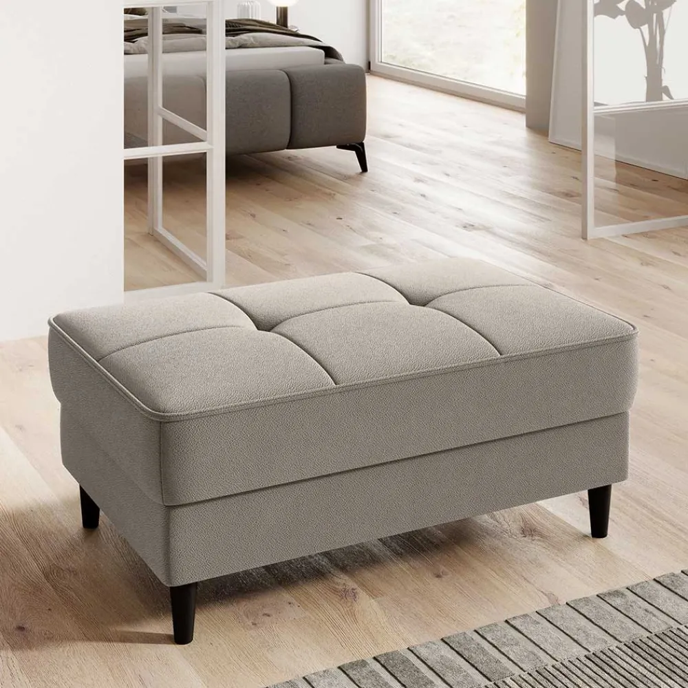 Wohnen Hocker<Couchhocker in Taupe mit Schwarz - Porticia