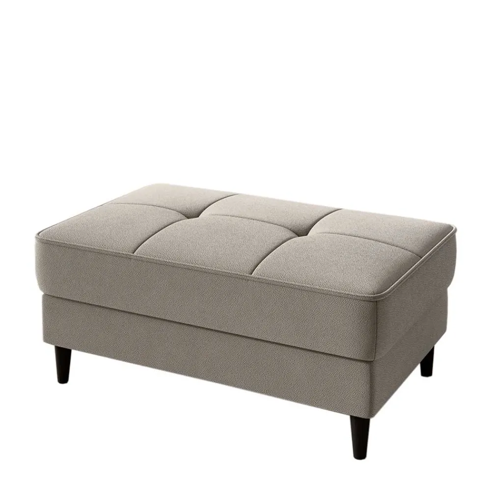 Wohnen Hocker<Couchhocker in Taupe mit Schwarz - Porticia
