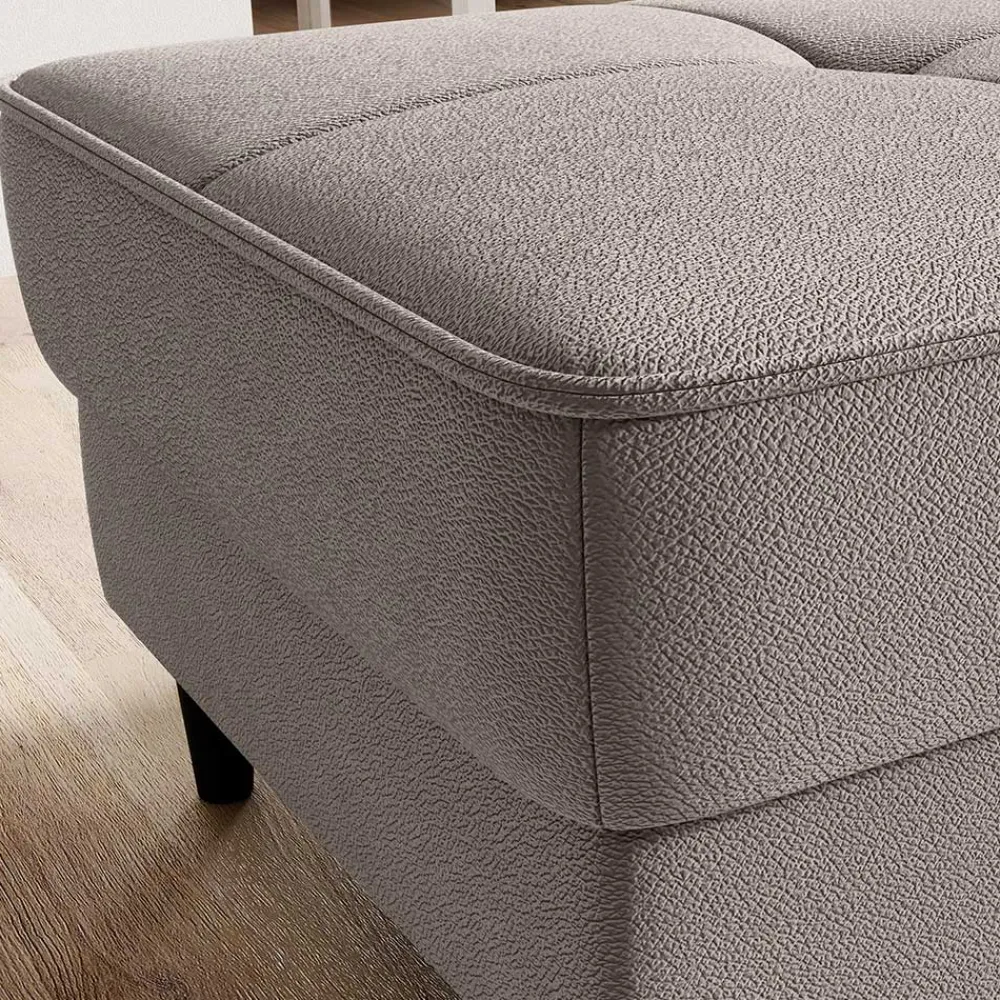 Wohnen Hocker<Couchhocker in Taupe mit Schwarz - Porticia
