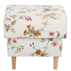 Wohnen Hocker<Couchhocker in Weiß mit Blumen Muster - Salines