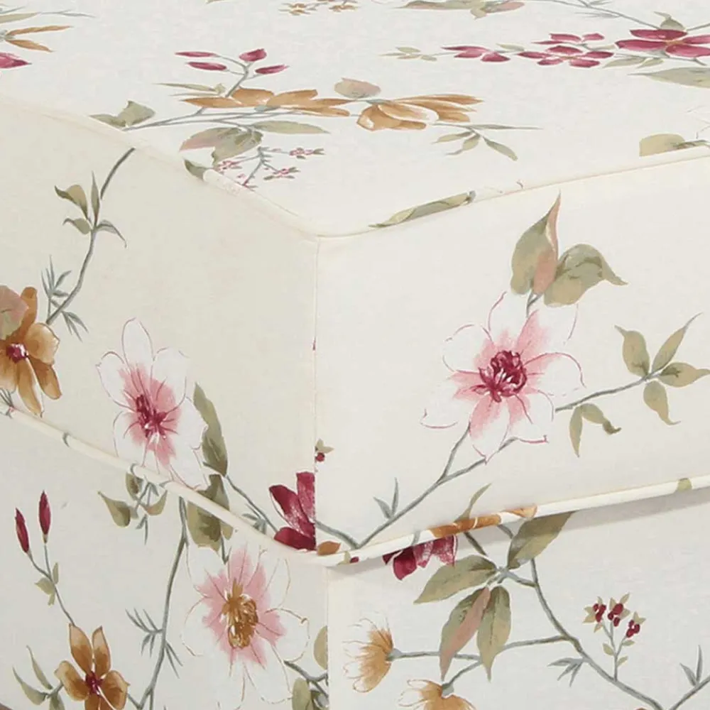 Wohnen Hocker<Couchhocker in Weiß mit Blumen Muster - Salines