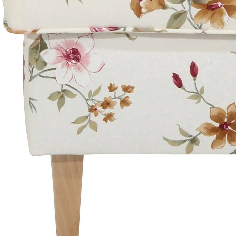 Wohnen Hocker<Couchhocker in Weiß mit Blumen Muster - Salines