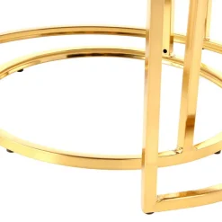 Wohnen Hocker<Couchhocker Set in Cremeweiß mit Gold - Gauri (zweiteilig)