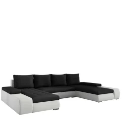 Wohnen Sofas<Couchlandschaft in Schwarzbraun und Weiß - Trioto