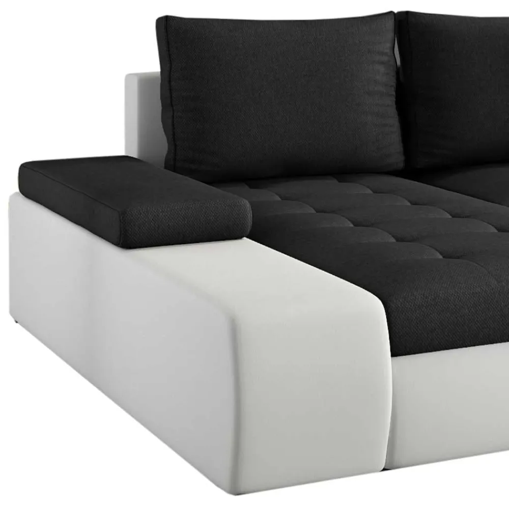 Wohnen Sofas<Couchlandschaft in Schwarzbraun und Weiß - Trioto