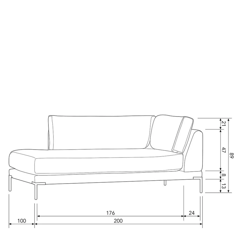 Wohnen Sofas<Couchmodul Lounge rechts in Hellgrau - Horedion