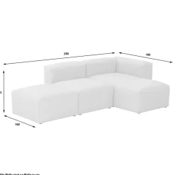Wohnen Sofas<Couchmodule Kombi in Cremeweiß - Tembreno (dreiteilig)