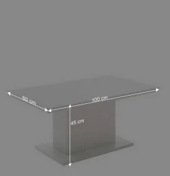 Wohnen Tische<Couchtisch auf Säulengestell in Lichtgrau - Apulco