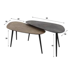 Wohnen Tische<Couchtisch Duo in Nierenform - Emra (zweiteilig)