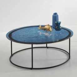 Wohnen Tische<Couchtisch in Blau Strukturglas - Neive