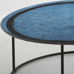 Wohnen Tische<Couchtisch in Blau Strukturglas - Neive