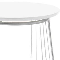 Wohnen Tische<Couchtisch in Mattweiß mit Chrom - Rosibla