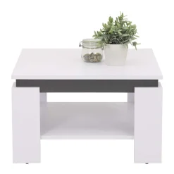 Wohnen Tische<Couchtisch in Weiß mit Anthrazit - Blacky